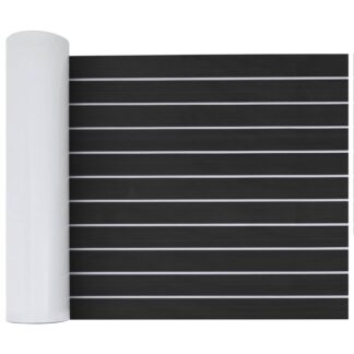 vidaXL Ματ Σκάφους Ριγέ Σκούρο Γκρι και Λευκό 240 x 60 cm EVA