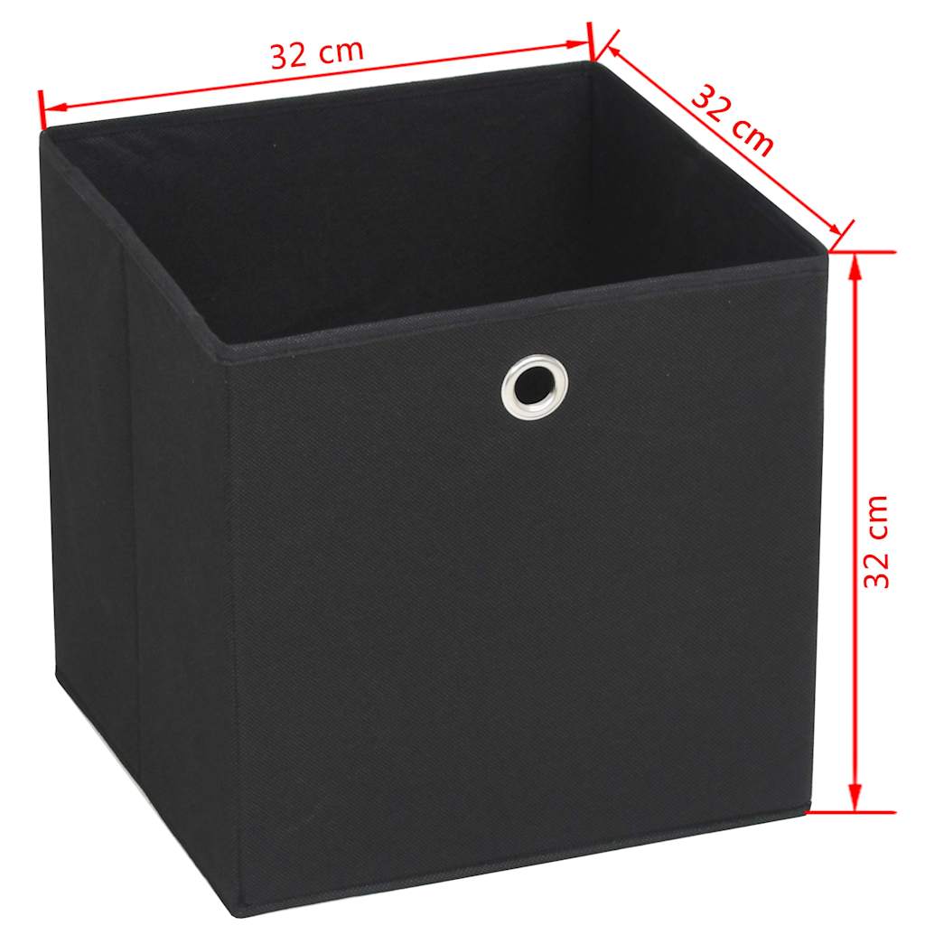 vidaXL Κουτιά Αποθήκευσης 10 τεμ. Μαύρα 32x32x32 εκ. Ύφασμα Non-woven - Image 7