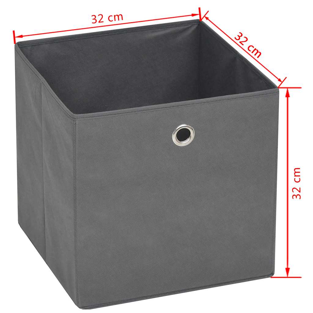 vidaXL Κουτιά Αποθήκευσης 10 τεμ. Γκρι 32x32x32 εκ. Ύφασμα Non-woven - Image 7