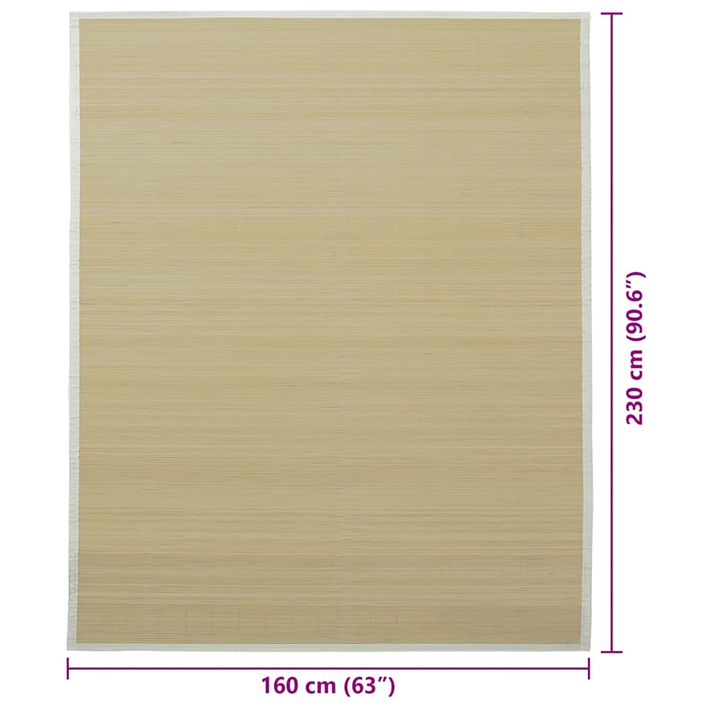 vidaXL Χαλί Φυσικό Χρώμα 160 x 230 εκ. από Μπαμπού - Image 14