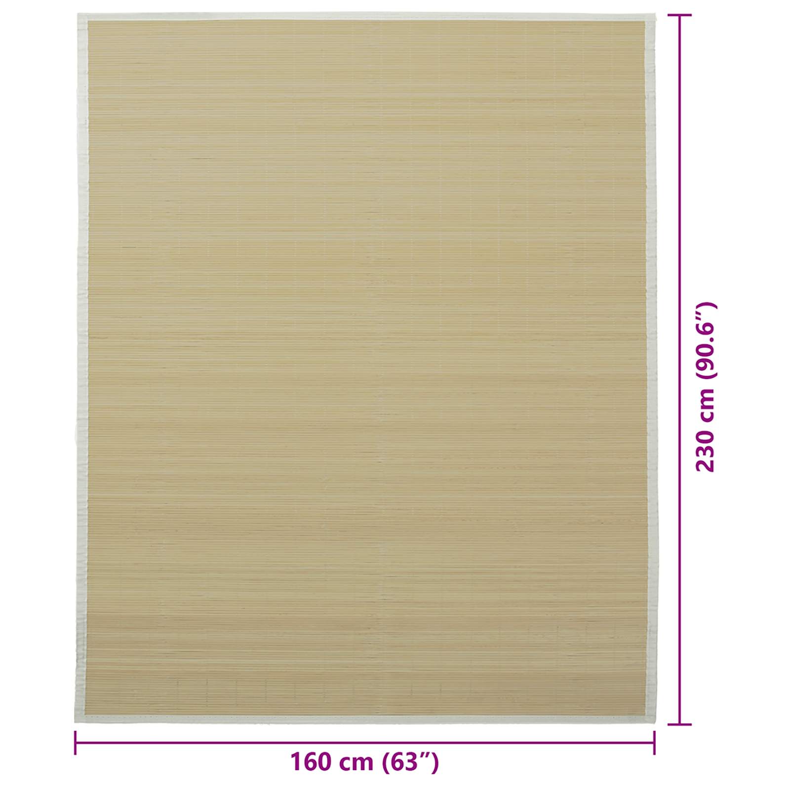 vidaXL Χαλί Φυσικό Χρώμα 160 x 230 εκ. από Μπαμπού - Image 13