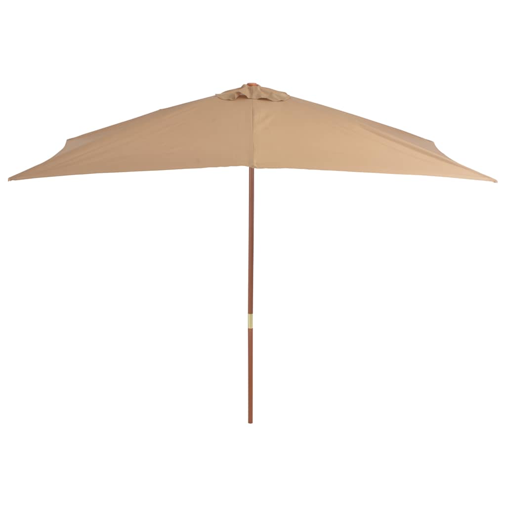 vidaXL Ομπρέλα Κήπου Χρώμα Taupe 200 x 300 εκ. με Ξύλινο Ιστό - Image 3