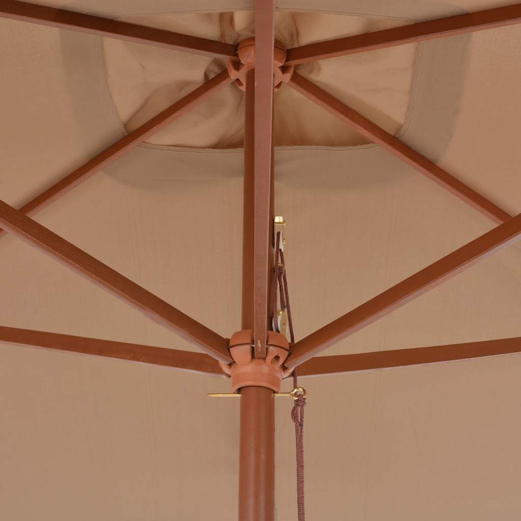 vidaXL Ομπρέλα Κήπου Χρώμα Taupe 200 x 300 εκ. με Ξύλινο Ιστό - Image 6