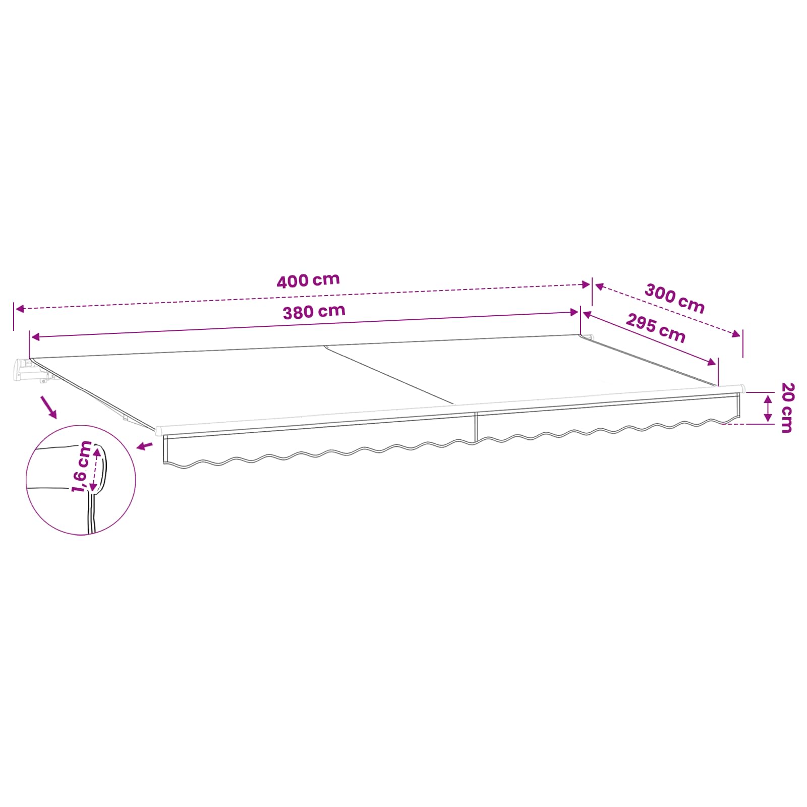vidaXL Ανταλλακτικό Ύφασμα Τέντας Γκρι 400x300 εκ. Πολυεστέρας - Image 13