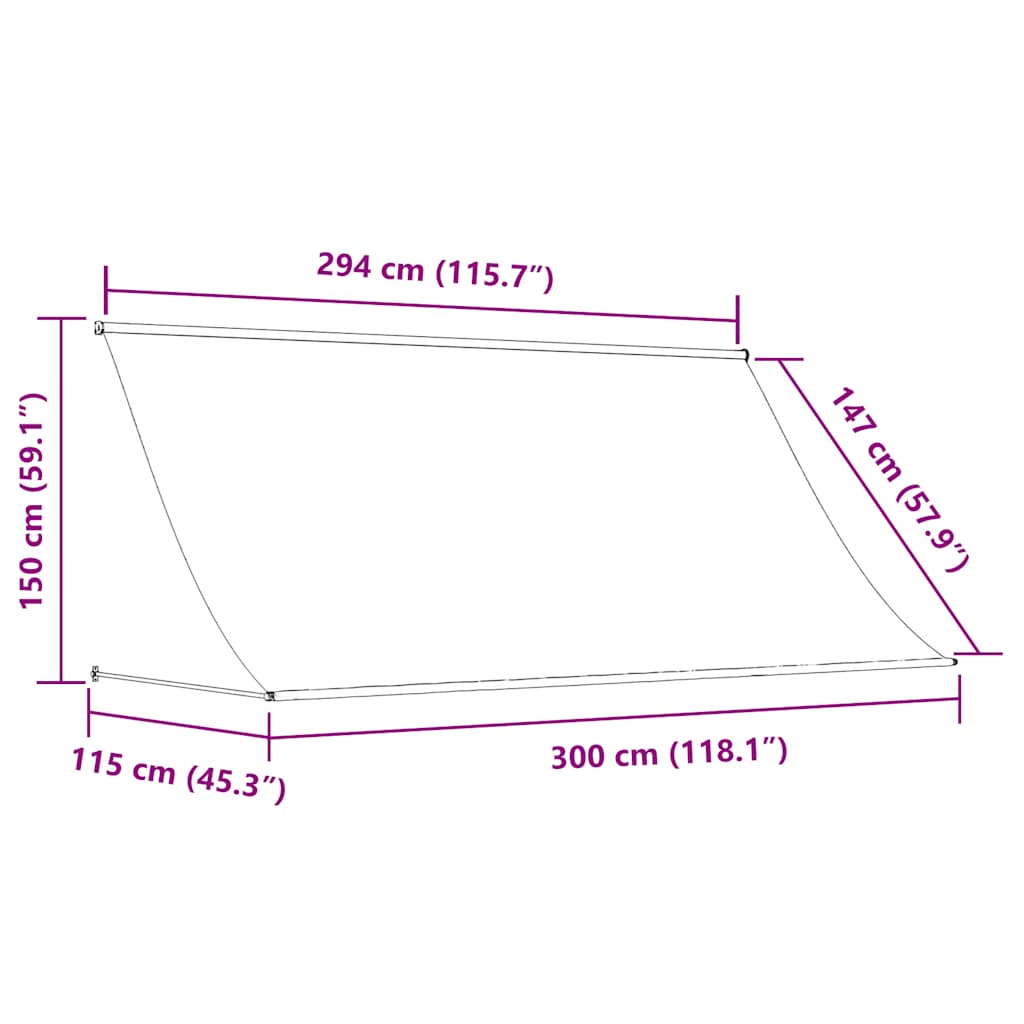 vidaXL Τέντα Συρόμενη Ανθρακί 300 x 150 εκ. - Image 8