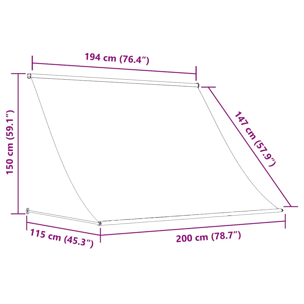 vidaXL Τέντα Συρόμενη Κρεμ 200 x 150 εκ. - Image 7