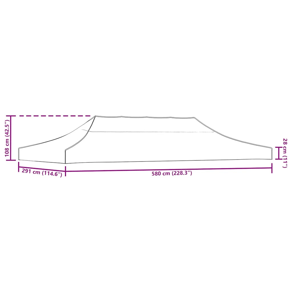 vidaXL Κάλυμμα Τέντας Εκδηλώσεων Κρεμ 3 x 6 μ. - Image 4