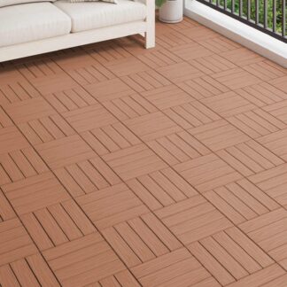 vidaXL Πλάκα Κατασκευής 11 τεμ. Ανοιχτό καφέ 30 x 30 cm WPC