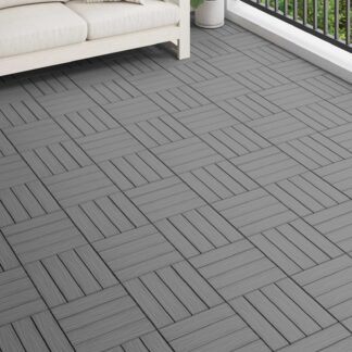 vidaXL Πλάκα Κατασκευής 3D Σχεδίαση 11 τεμ. Γκρι 30 x 30 cm WPC
