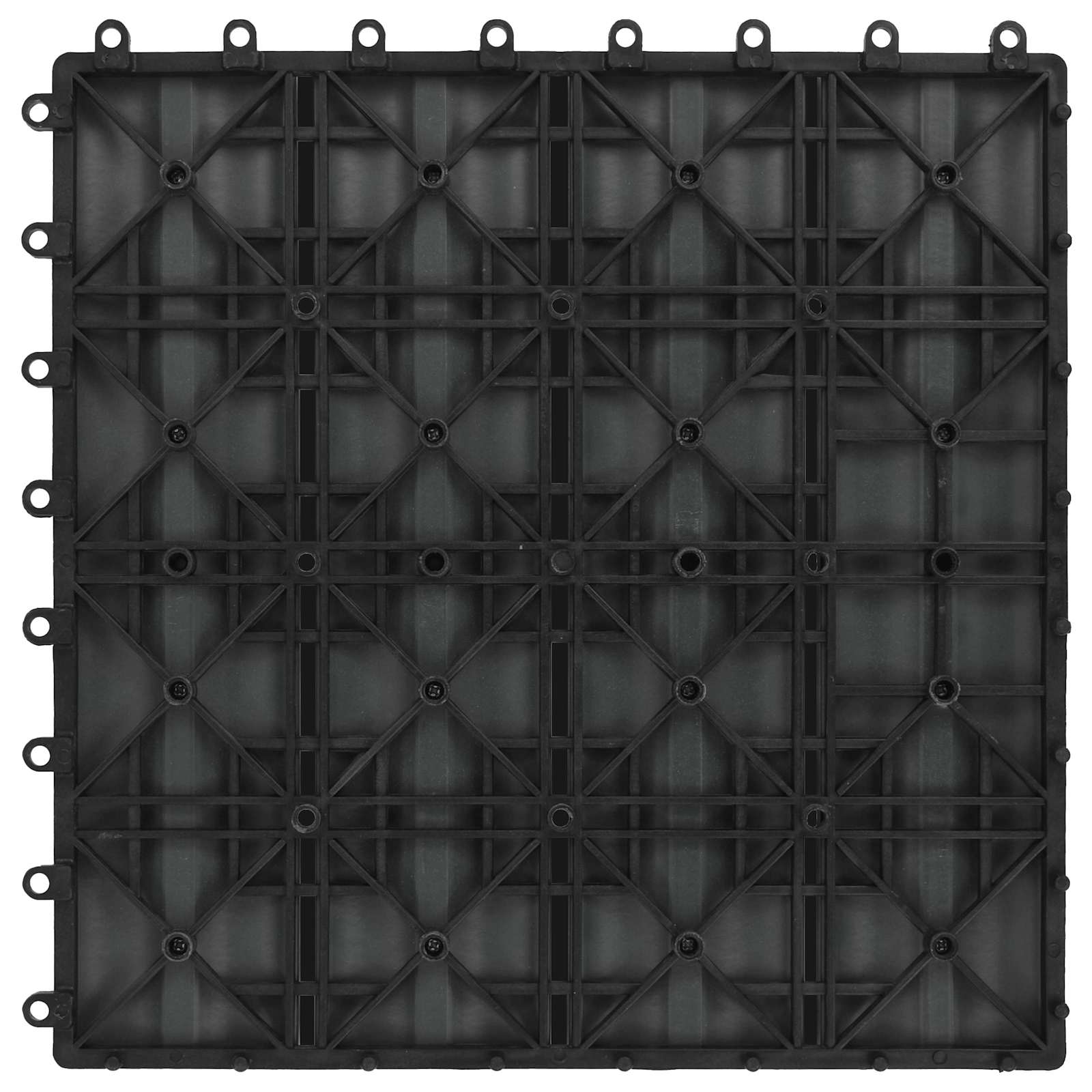 vidaXL Πλάκα Κατασκευής 3D Σχεδίαση 11 τεμ. Μαύρο 30 x 30 cm WPC - Image 4
