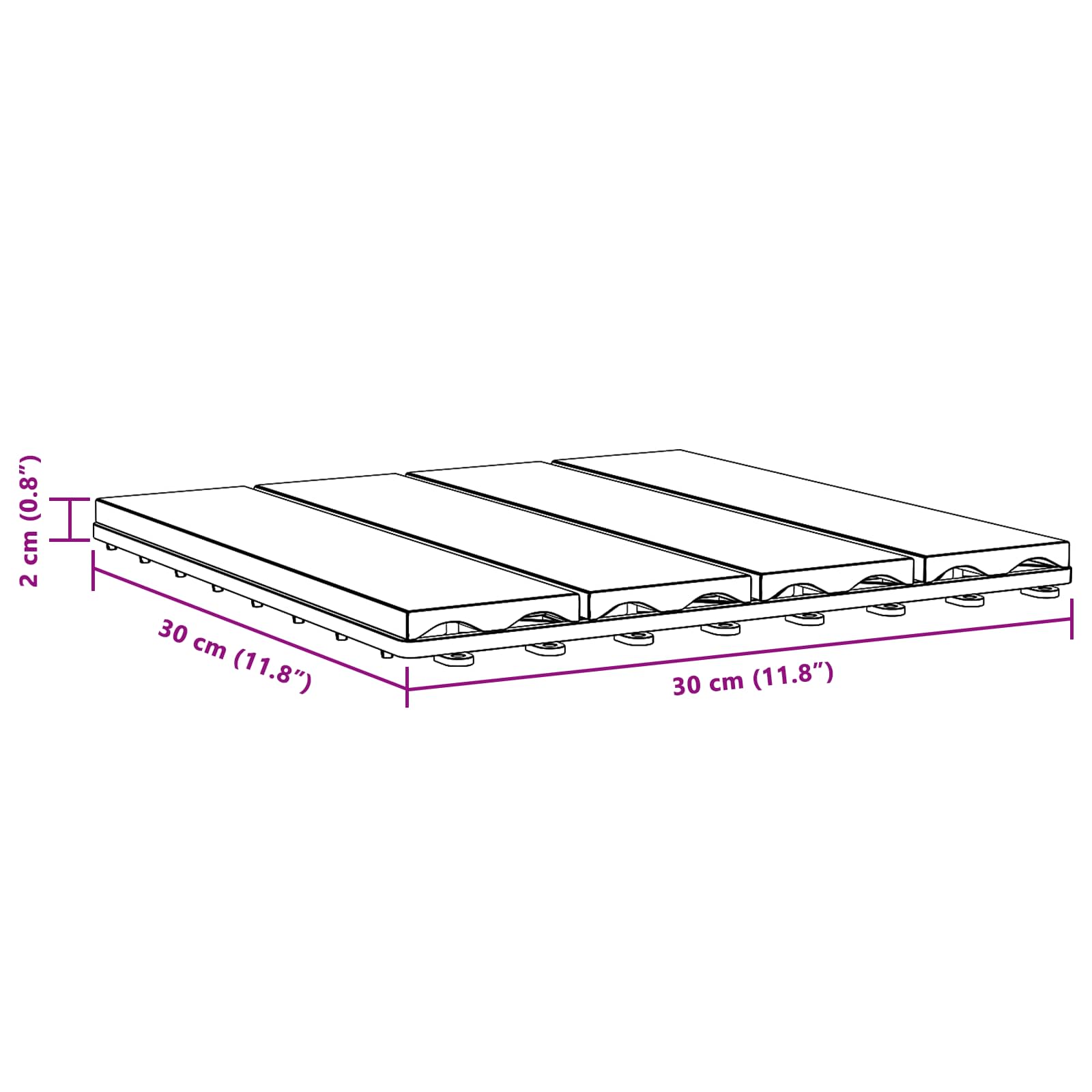 vidaXL Πλάκα Κατασκευής 3D Σχεδίαση 11 τεμ. Μαύρο 30 x 30 cm WPC - Image 8