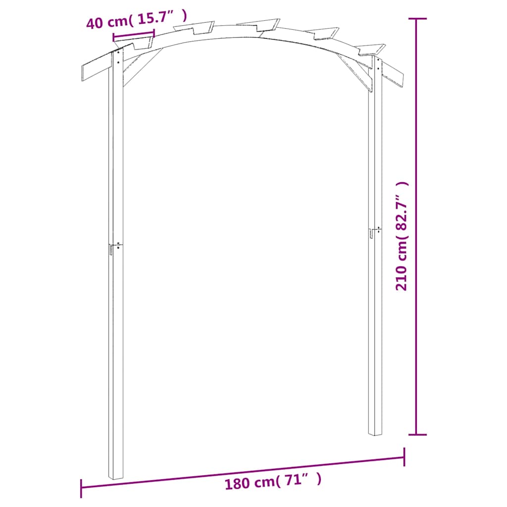 vidaXL Πέργκολα Κήπου 180 x 210 x 40 εκ. από Εμποτισμένο Ξύλο Πεύκου - Image 6