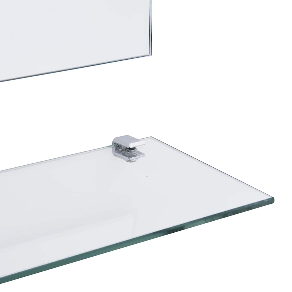 vidaXL Καθρέφτης Τοίχου Ασημί 100 x 60 εκ. με 5 Ράφια - Image 4