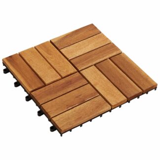 vidaXL Πλάκα Κατασκευής 10 τεμ. Καφέ 30 x 30 cm Ξύλο Ακακίας