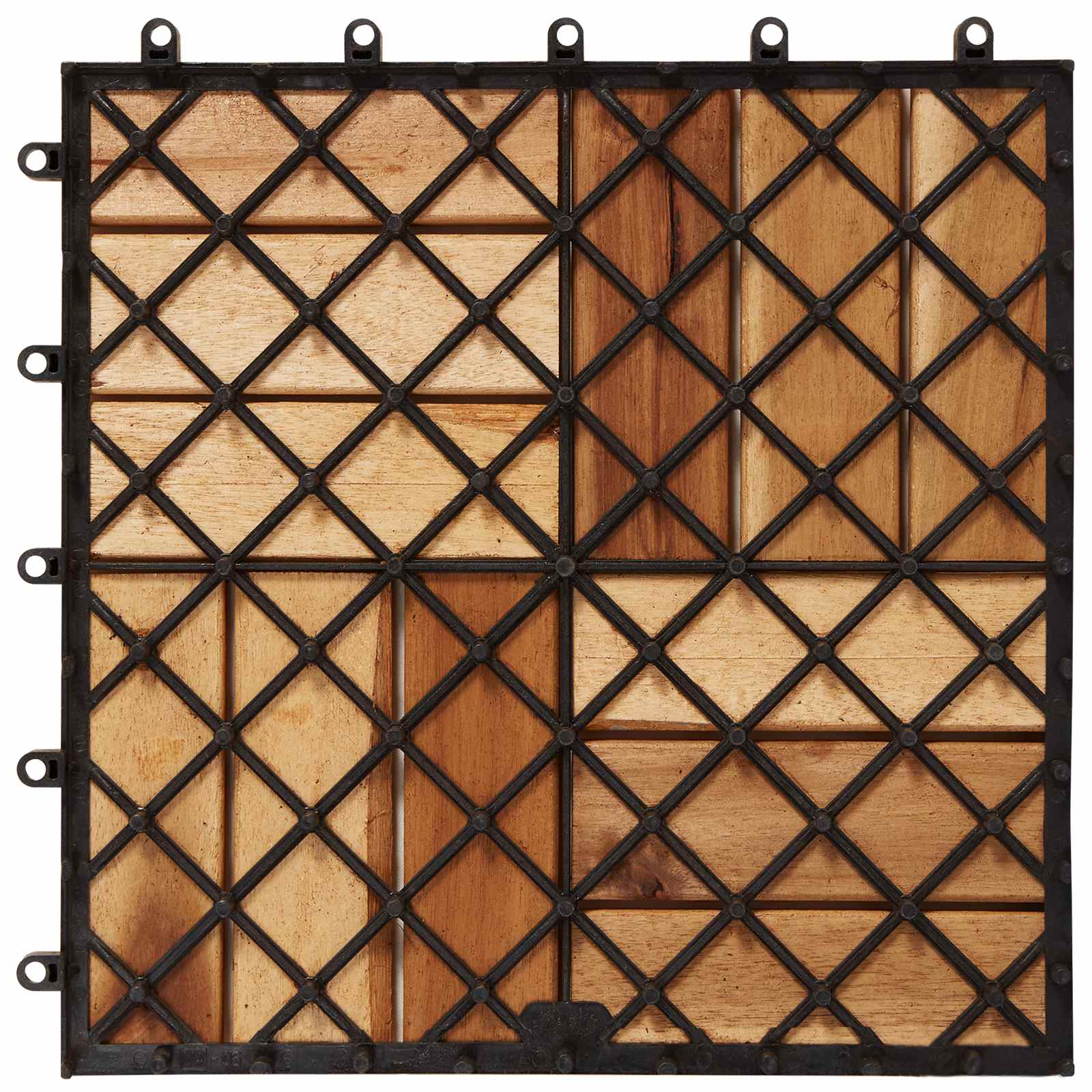 vidaXL Πλάκα Κατασκευής 10 τεμ. Καφέ 30 x 30 cm Ξύλο Ακακίας - Image 2