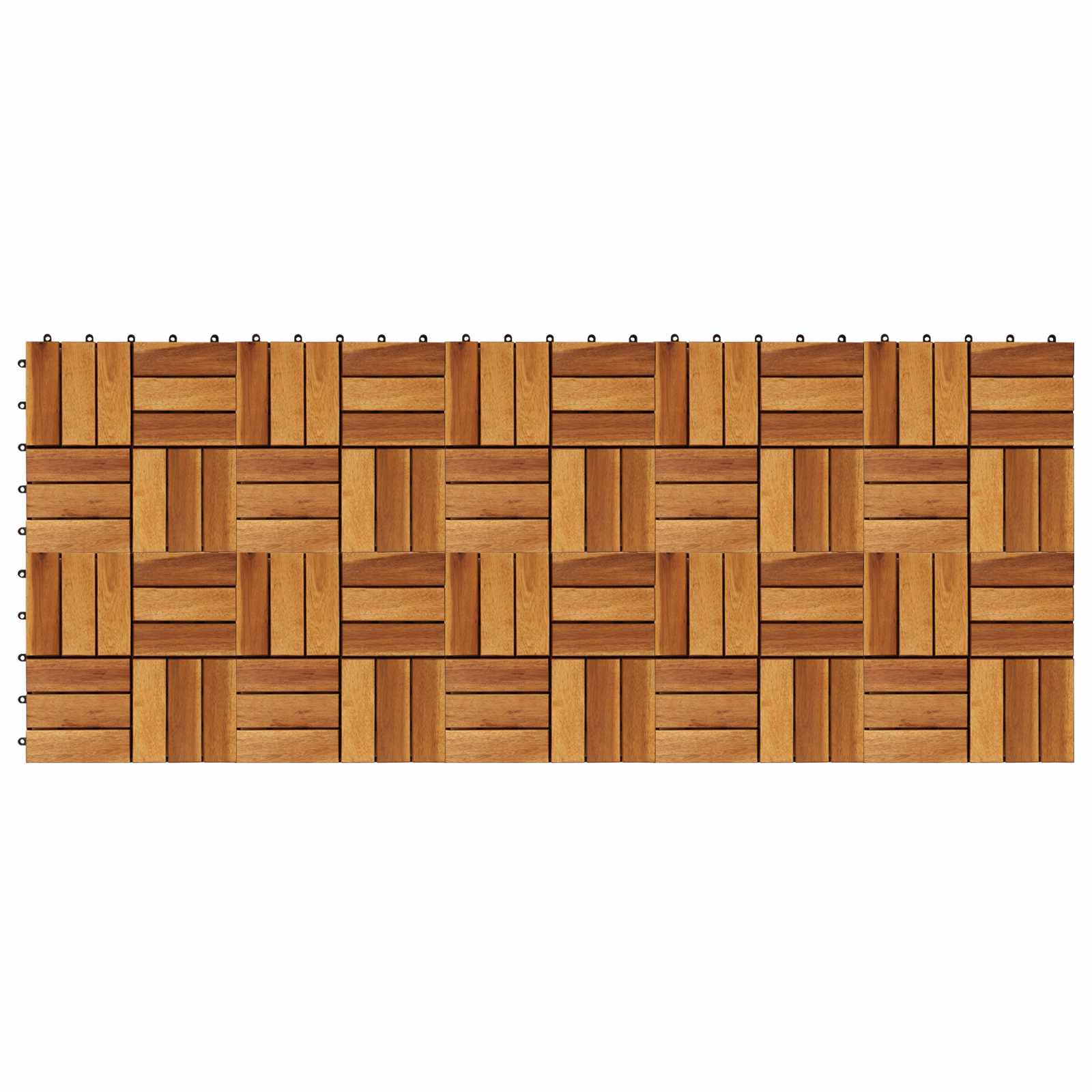 vidaXL Πλάκα Κατασκευής 10 τεμ. Καφέ 30 x 30 cm Ξύλο Ακακίας - Image 3