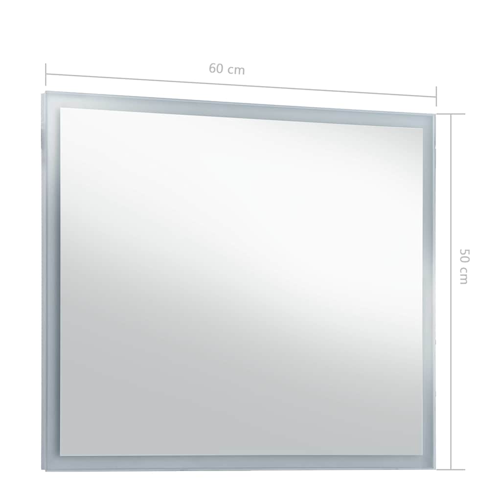 vidaXL Καθρέφτης Μπάνιου Τοίχου με LED 60 x 50 εκ. - Image 8