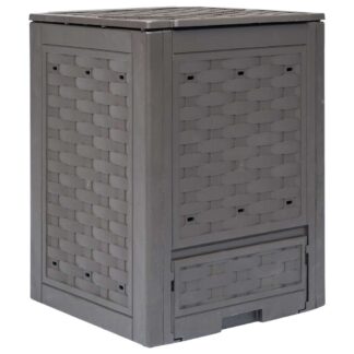 vidaXL Κομποστοποιητής Κήπου Καφέ 60x60x83 εκ. 300 L Πλαστικό Ρατάν