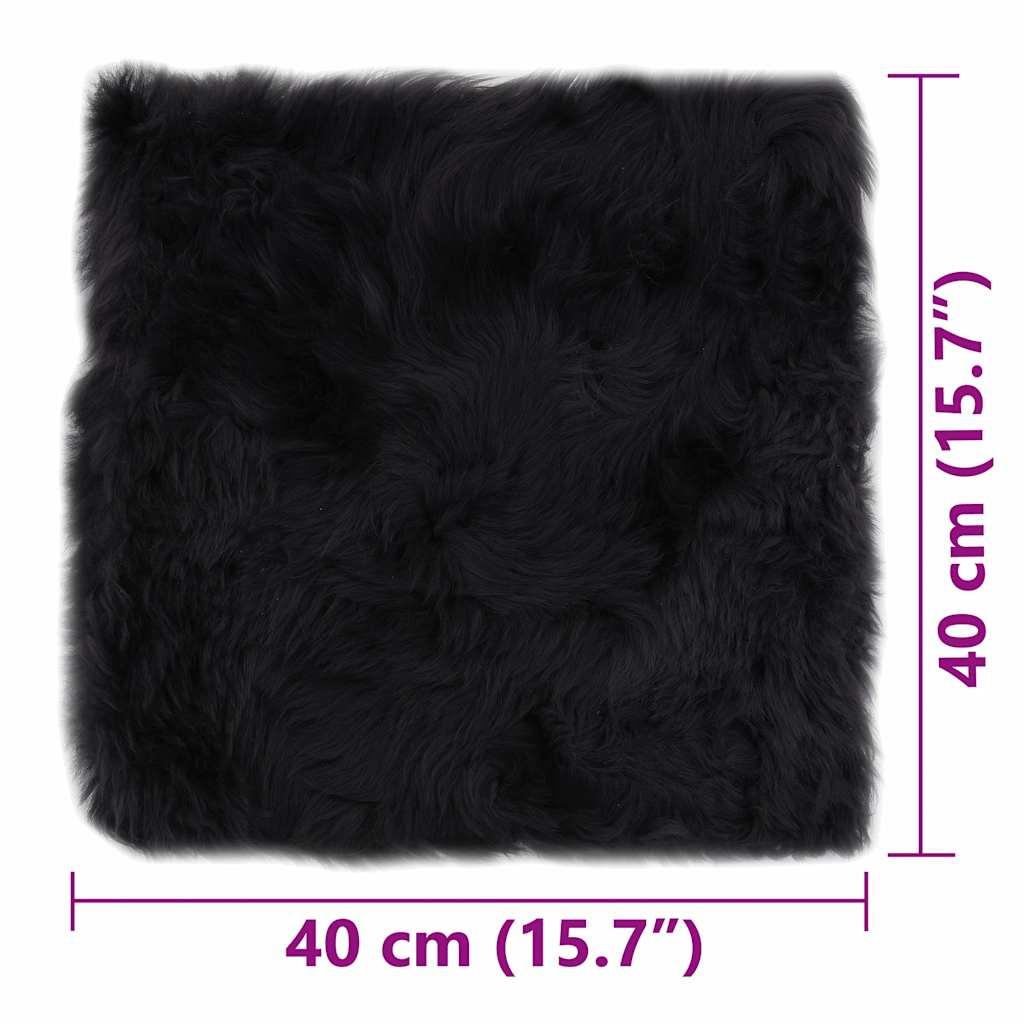 vidaXL Μαξιλάρια Καρέκλας 2 τεμ. Σκούρο Γκρι 40x40 εκ. Δέρμα Προβάτου - Image 6