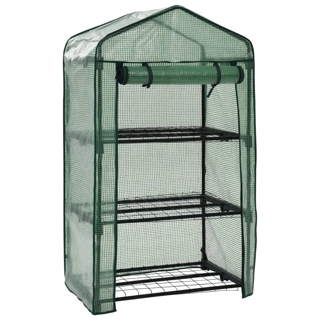 vidaXL Μίνι Θερμοκήπιο με 3 Ράφια 69 x 49 x 125 εκ. - Image 2