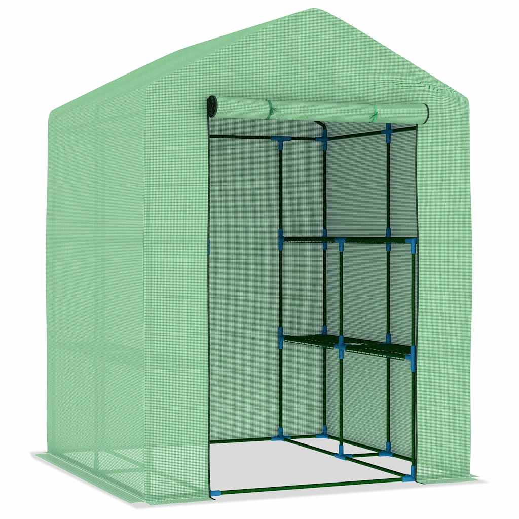 vidaXL Θερμοκήπιο με Ράφια 143 x 143 x 195 εκ. από Ατσάλι - Image 3
