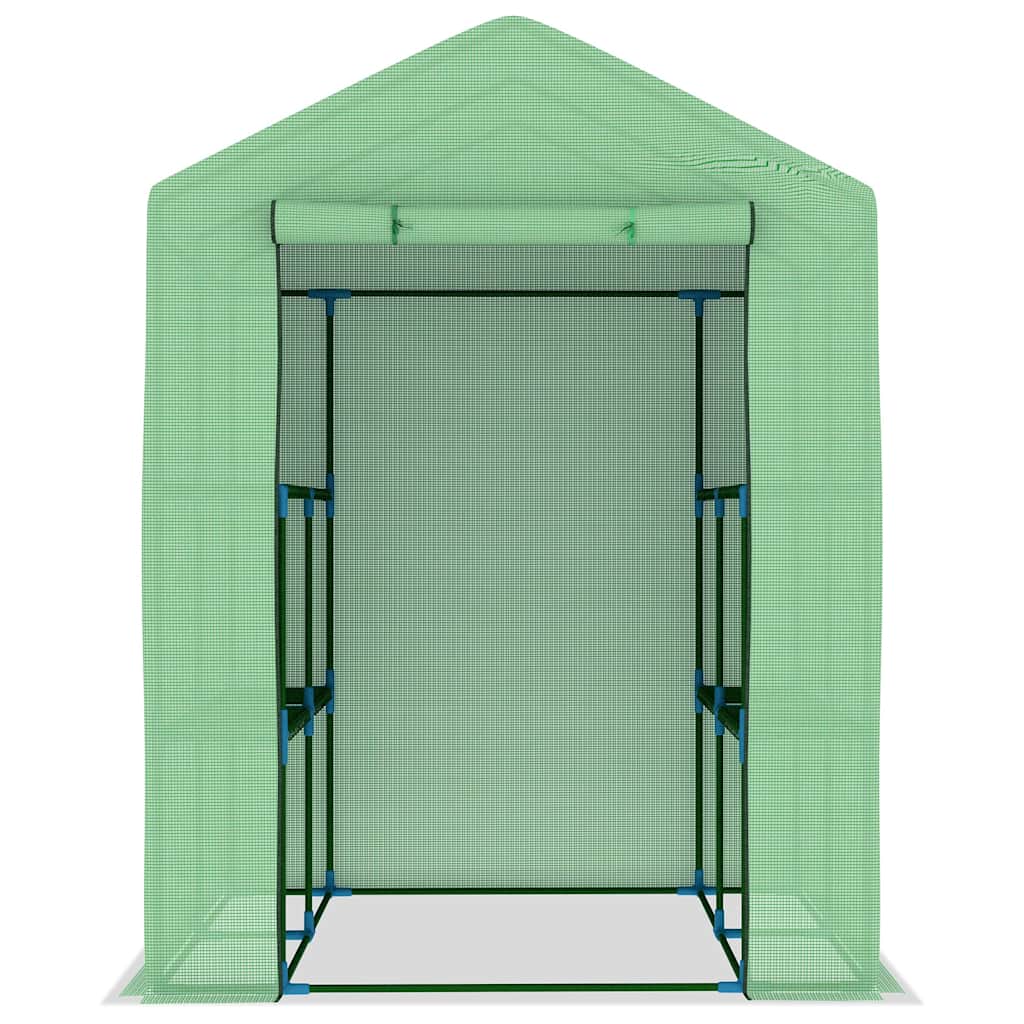 vidaXL Θερμοκήπιο με Ράφια 143 x 143 x 195 εκ. από Ατσάλι - Image 4