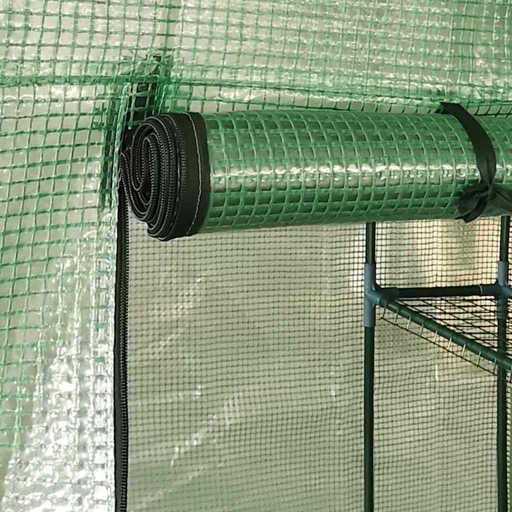 vidaXL Θερμοκήπιο με Ράφια 143 x 143 x 195 εκ. από Ατσάλι - Image 6