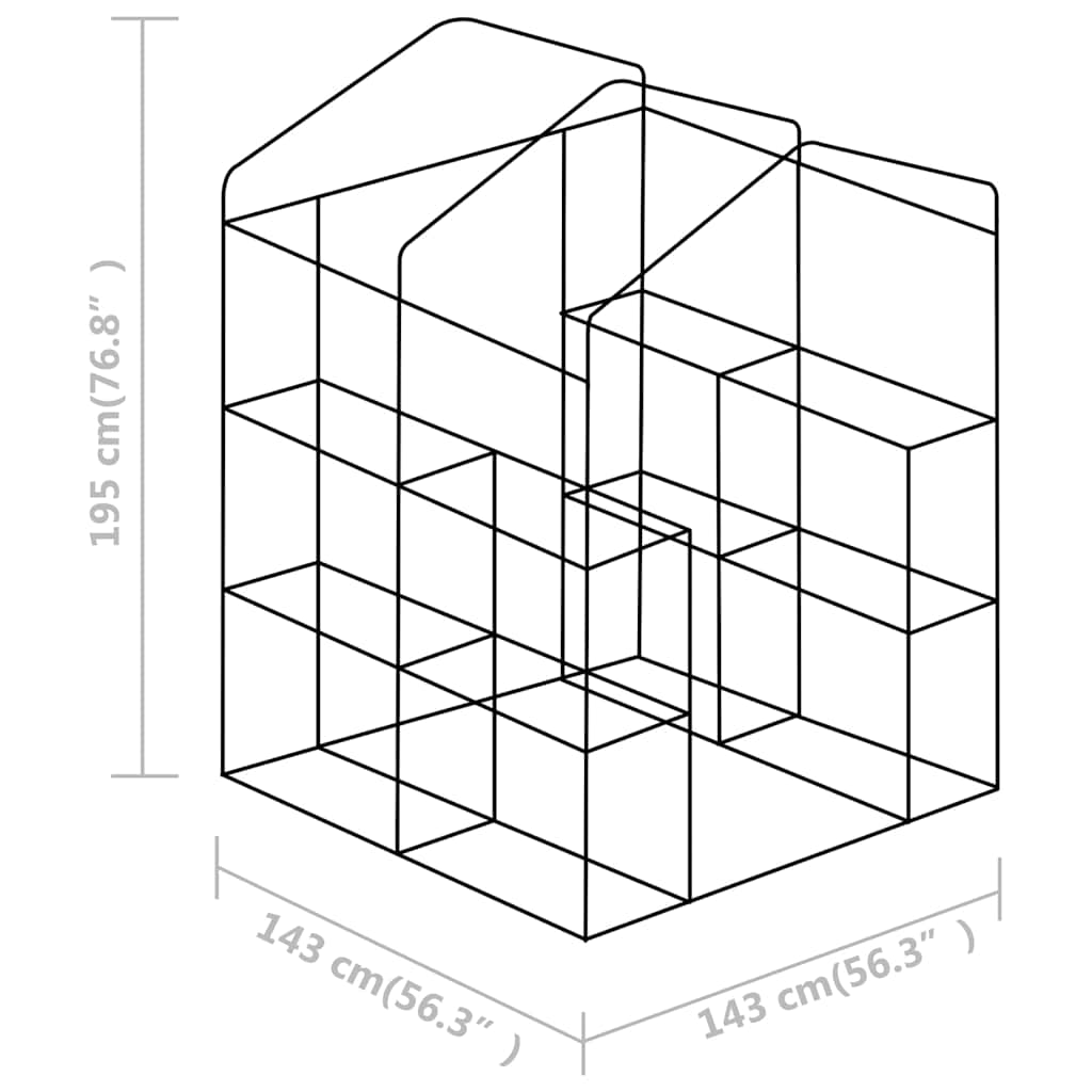 vidaXL Θερμοκήπιο με Ράφια 143 x 143 x 195 εκ. από Ατσάλι - Image 11