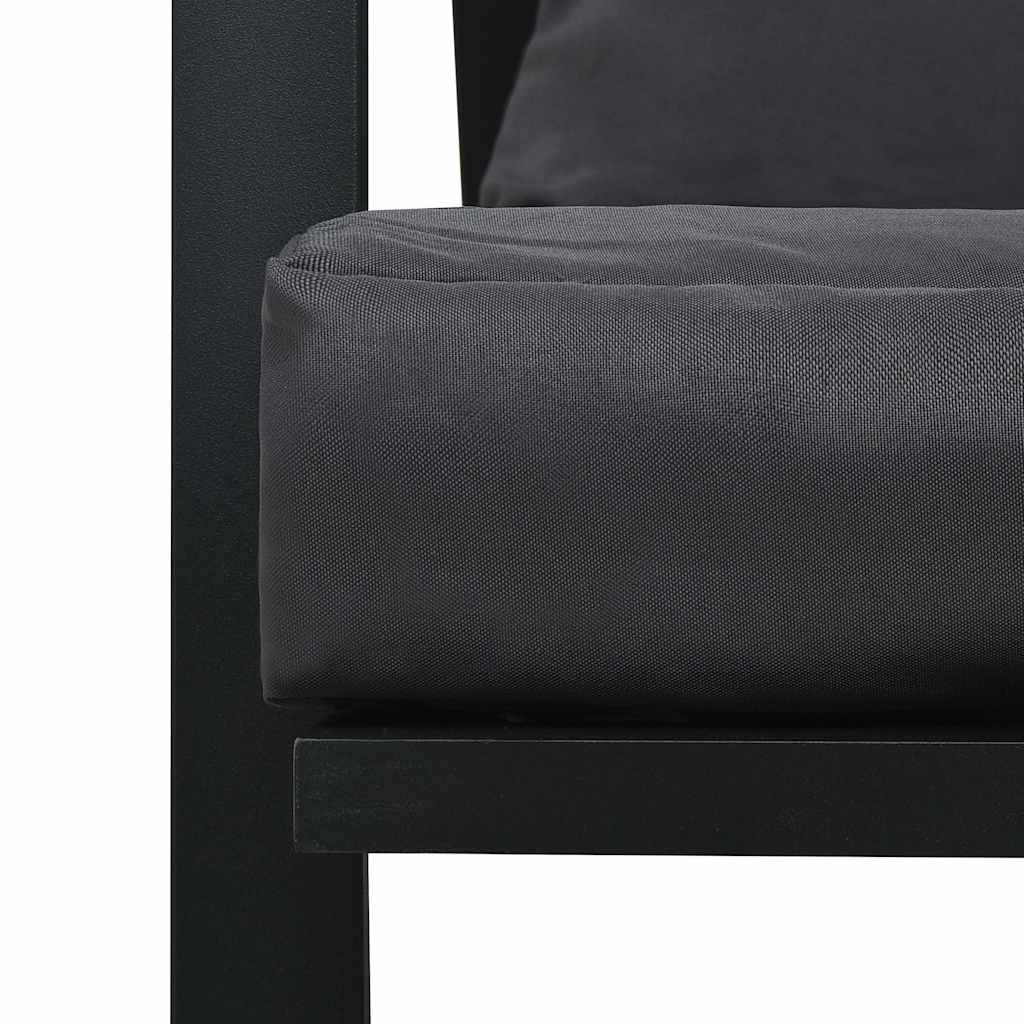 vidaXL Σαλόνι Κήπου 5 Τεμαχίων Σκούρο Γκρι Αλουμινίου με Μαξιλάρια - Image 13