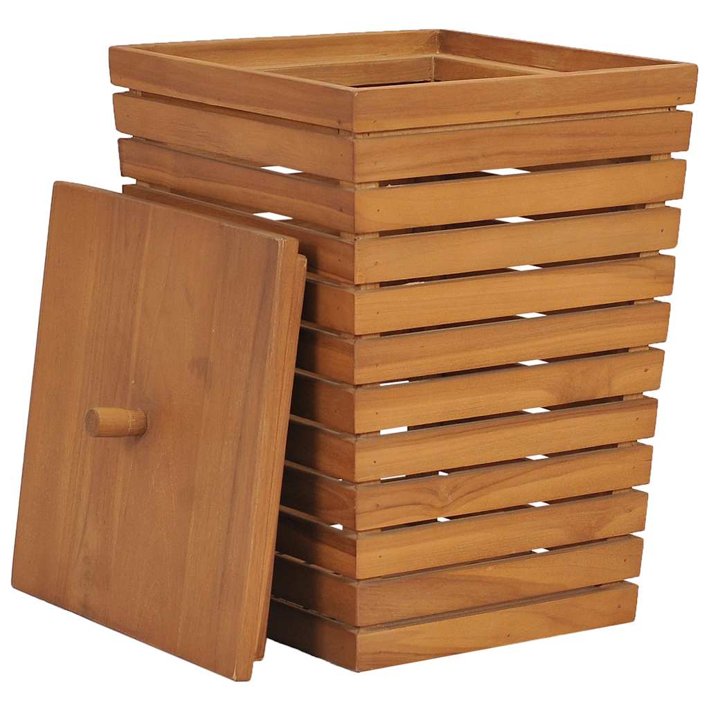 vidaXL Καλάθι Απλύτων 30 x 30 x 45 εκ. από Μασίφ Ξύλο Teak - Image 3