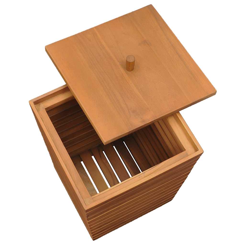 vidaXL Καλάθι Απλύτων 30 x 30 x 45 εκ. από Μασίφ Ξύλο Teak - Image 4