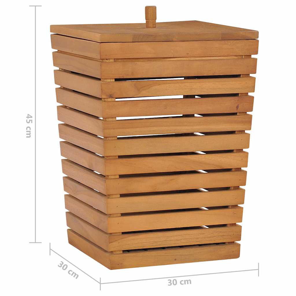 vidaXL Καλάθι Απλύτων 30 x 30 x 45 εκ. από Μασίφ Ξύλο Teak - Image 8