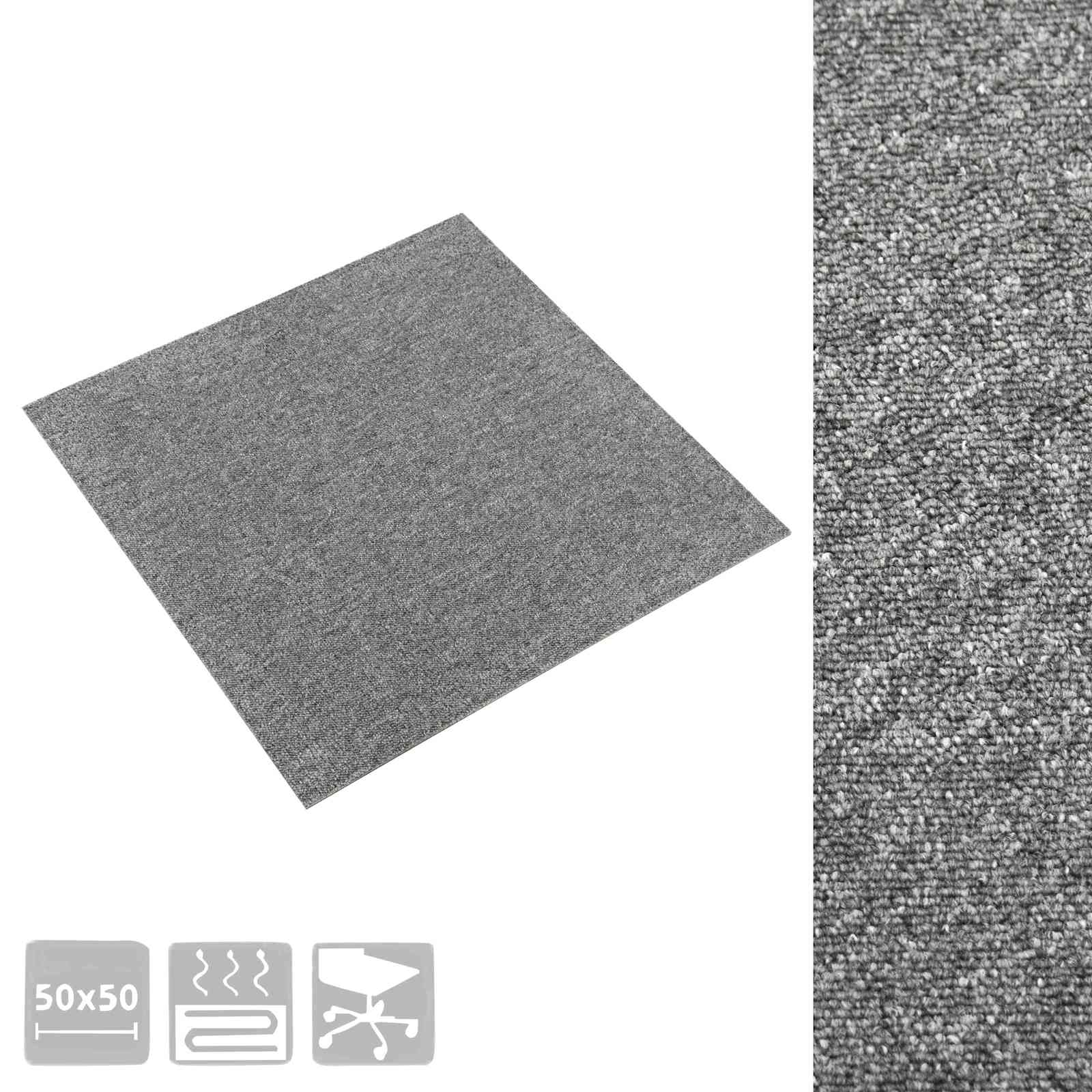 vidaXL Χαλί 20 τμχ. Γκρι 50 x 50 cm 100% Πολυπροπυλένιο - Image 7
