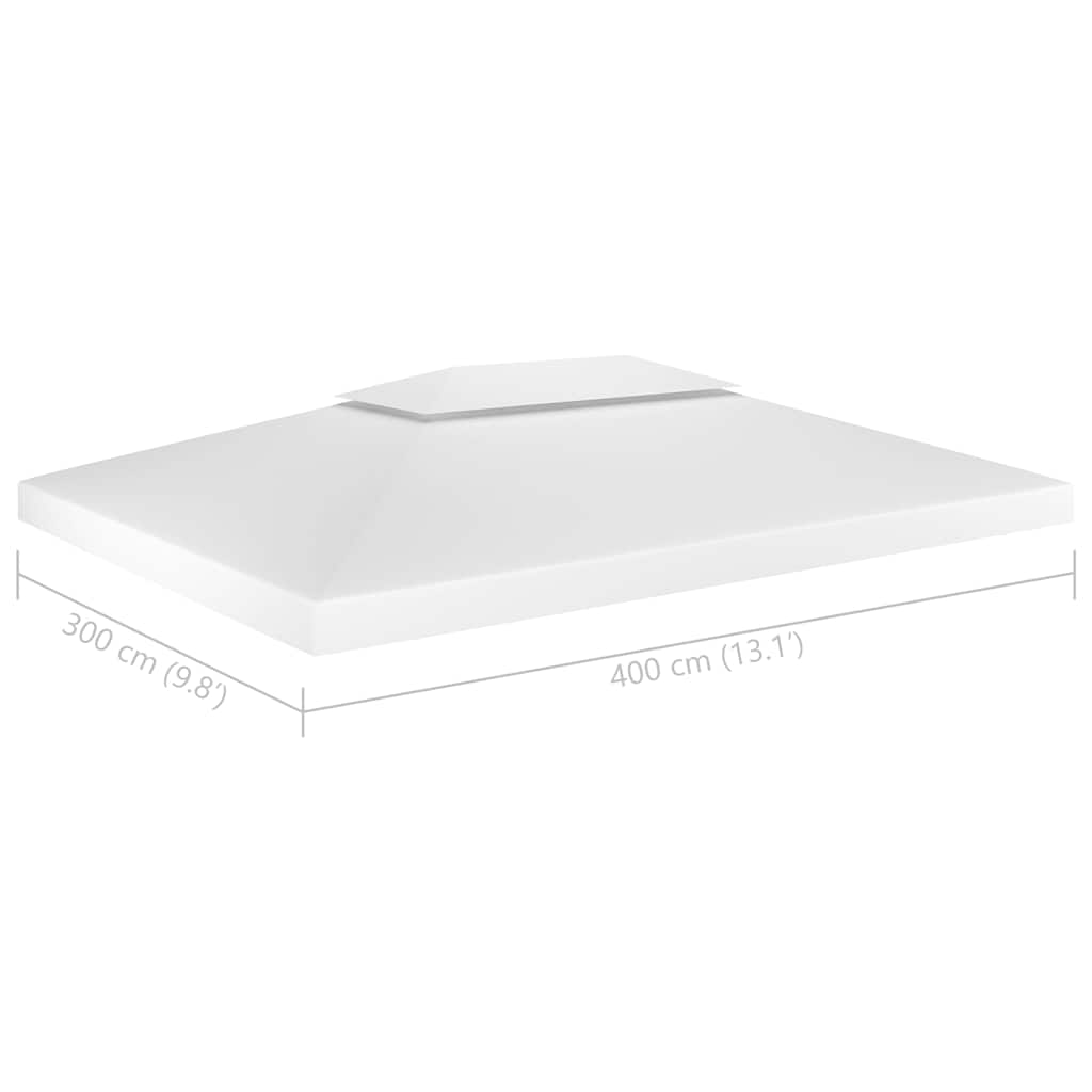vidaXL Κάλυμμα για Κιόσκι 2 Επιπέδων Λευκό 4 x 3 μ. 310 γρ./μ² - Image 8