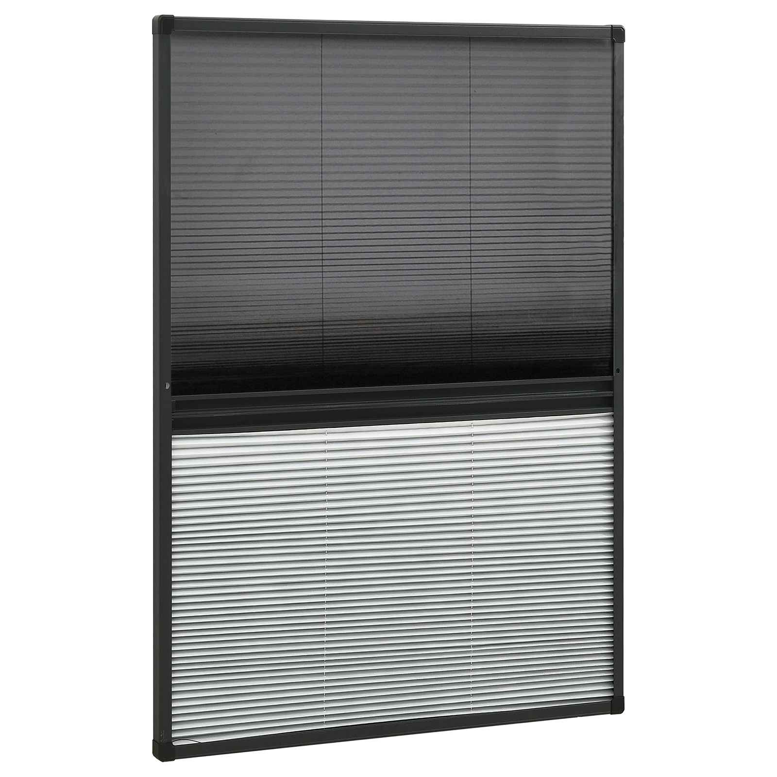 vidaXL Σήτα Παραθύρου Πλισέ με Σκίαστρο 80 x 120 εκ. Αλουμινίου - Image 2