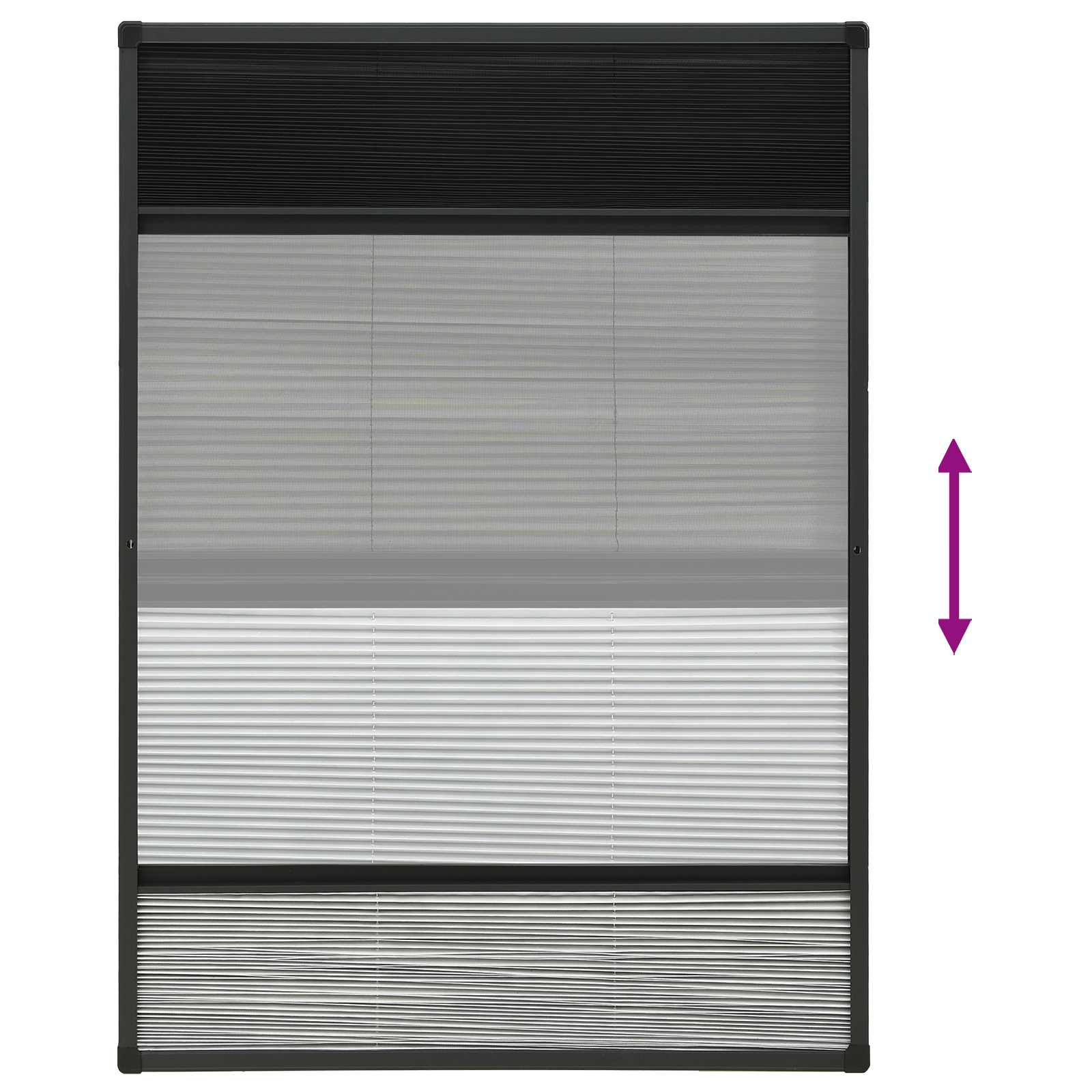 vidaXL Σήτα Παραθύρου Πλισέ με Σκίαστρο 80 x 120 εκ. Αλουμινίου - Image 9