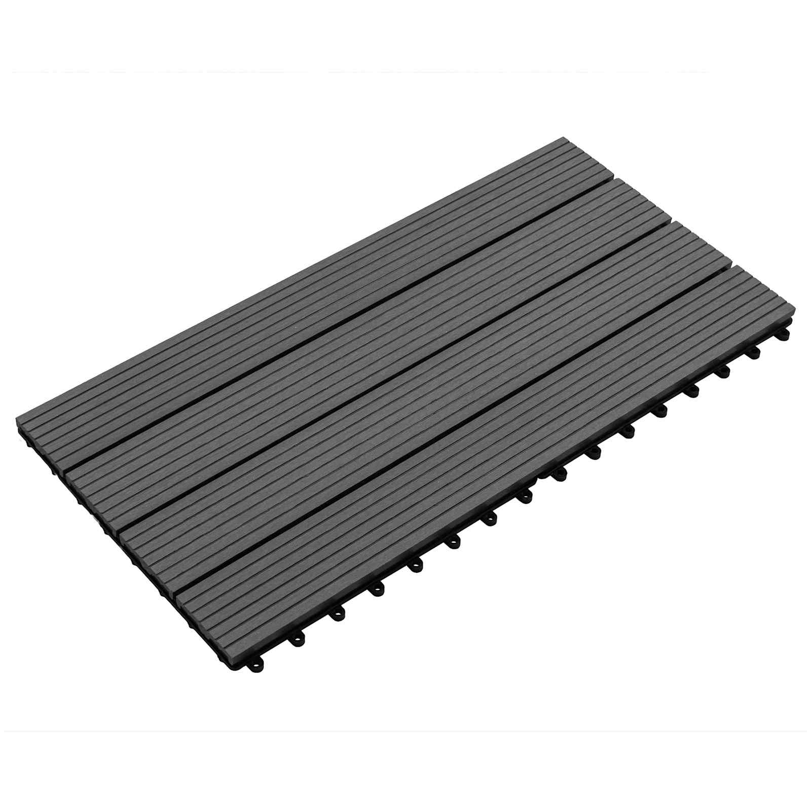 vidaXL Πλάκα Κατασκευής 6 τεμ. Μαύρο 60 x 30 cm WPC