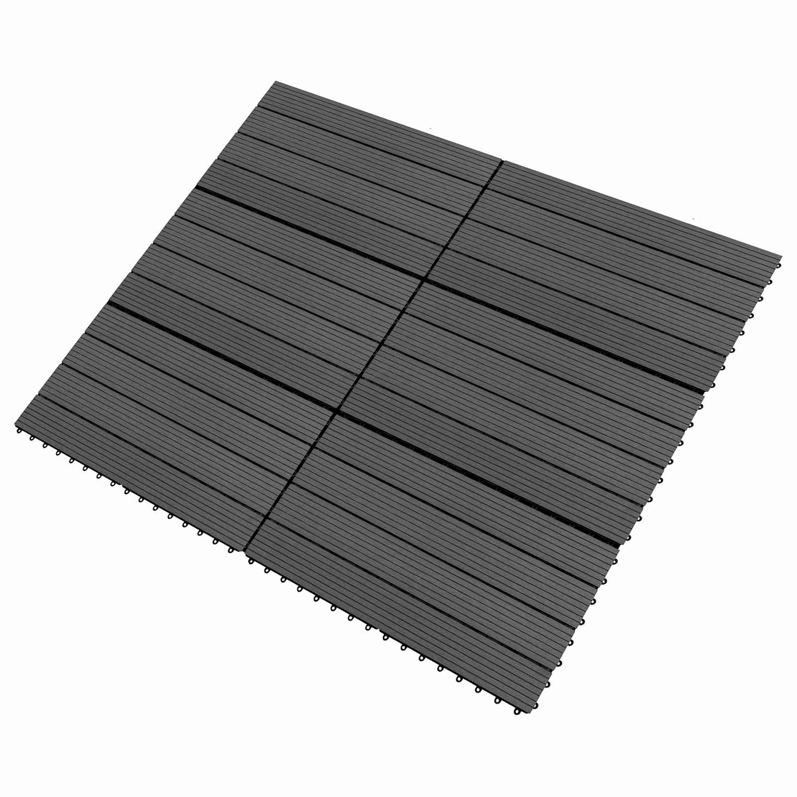 vidaXL Πλάκα Κατασκευής 6 τεμ. Μαύρο 60 x 30 cm WPC - Image 2