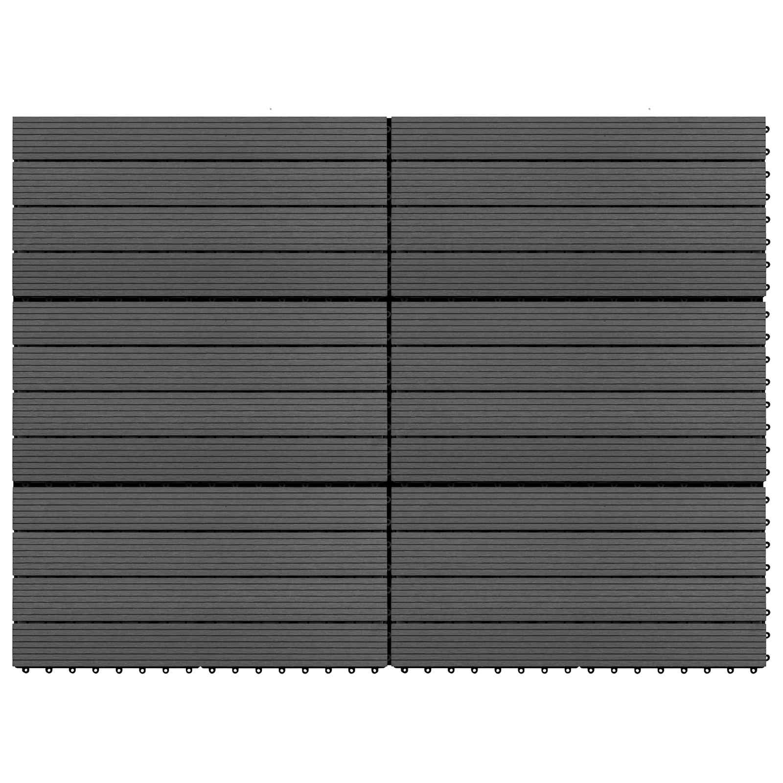 vidaXL Πλάκα Κατασκευής 6 τεμ. Μαύρο 60 x 30 cm WPC - Image 4