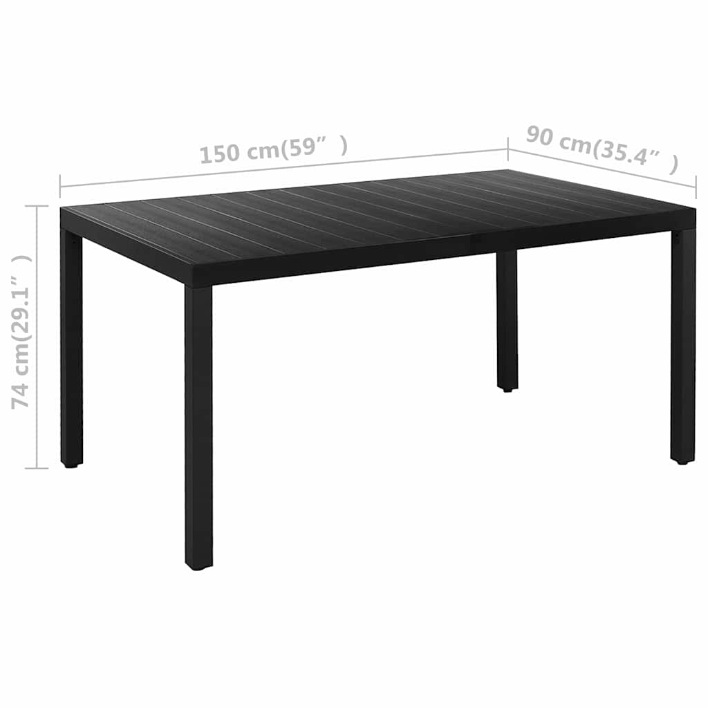 vidaXL Σετ Τραπεζαρίας Κήπου 7 Τεμαχίων Μαύρο και Καφέ - Image 11