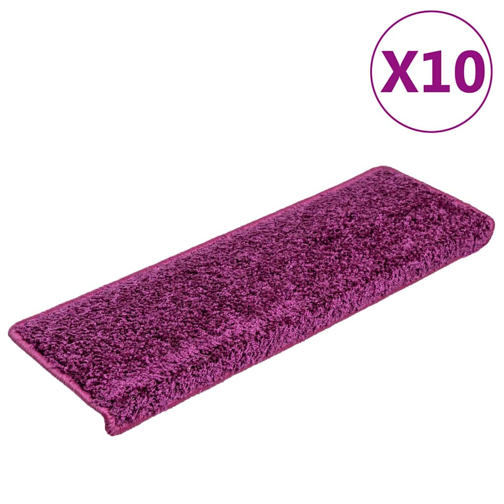 vidaXL Πατάκια Σκαλιών 10 τεμ. Μωβ Ορθογώνια Άκρη 65x21x4 εκ. - Image 2