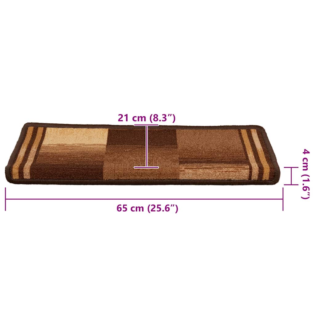vidaXL Πατάκια Σκάλας Αυτοκόλλητα 10 τεμ. Καφέ 65x21x4 εκ. - Image 10