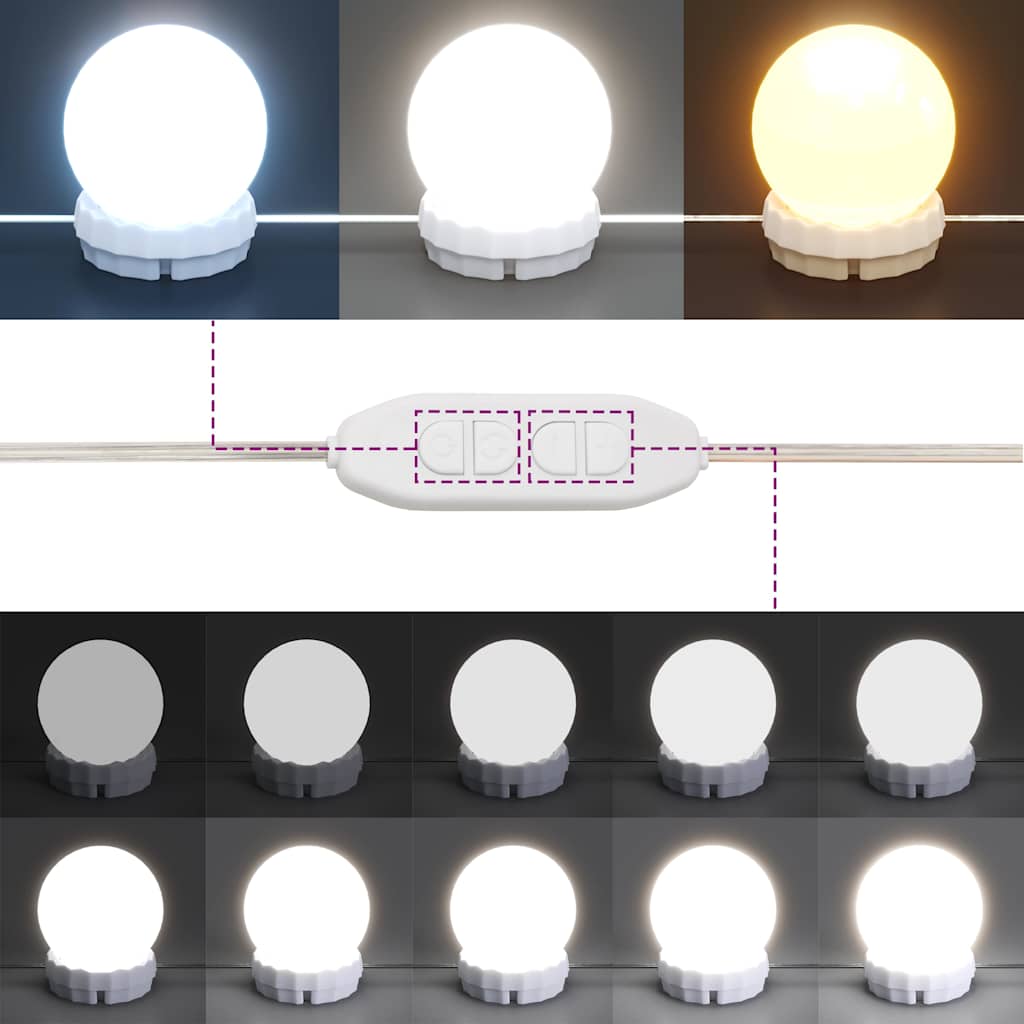 vidaXL Καθρέφτης Τοίχου Στρόγγυλος με Φωτισμό LED Γυάλινος - Image 13