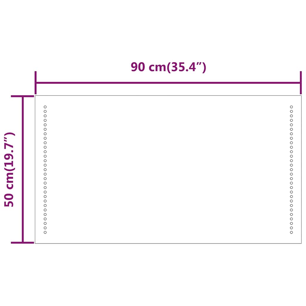 vidaXL Καθρέφτης Μπάνιου με LED 90x50 εκ. - Image 9