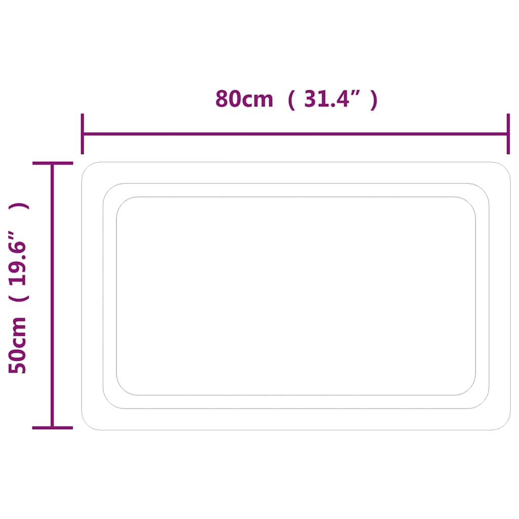 vidaXL Καθρέφτης Μπάνιου με LED 80x50 εκ. - Image 5
