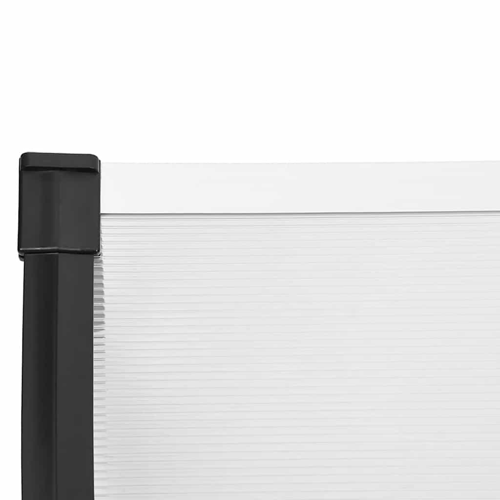 vidaXL Στέγαστρο Πόρτας Μαύρο & Διαφανές 122x90 εκ από Πολυκαρβονικό - Image 5