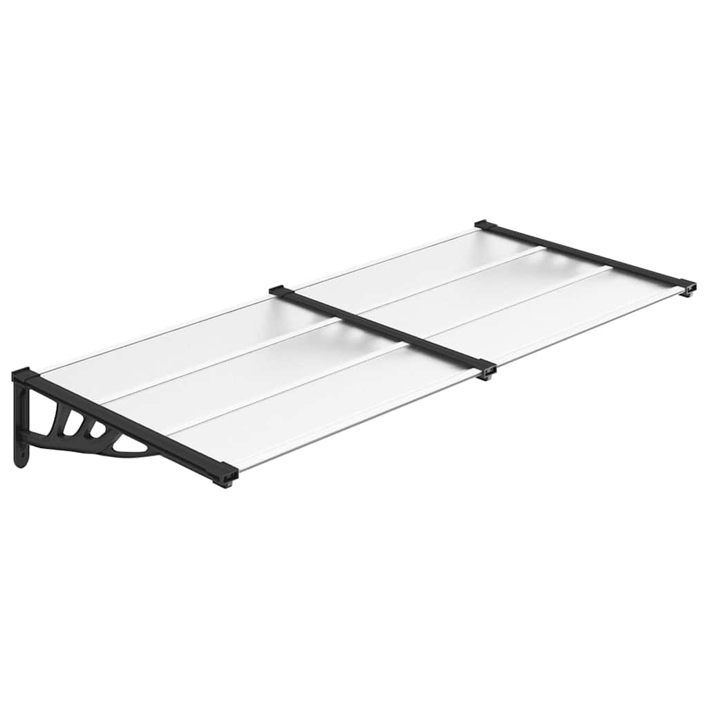vidaXL Στέγαστρο Πόρτας Μαύρο & Διαφανές 199x90 εκ από Πολυκαρβονικό - Image 2
