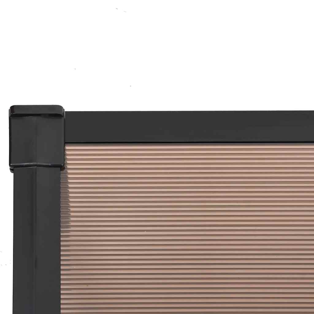 vidaXL Στέγαστρο Πόρτας Μαύρο 122x90 εκ. από Πολυκαρβονικό - Image 5