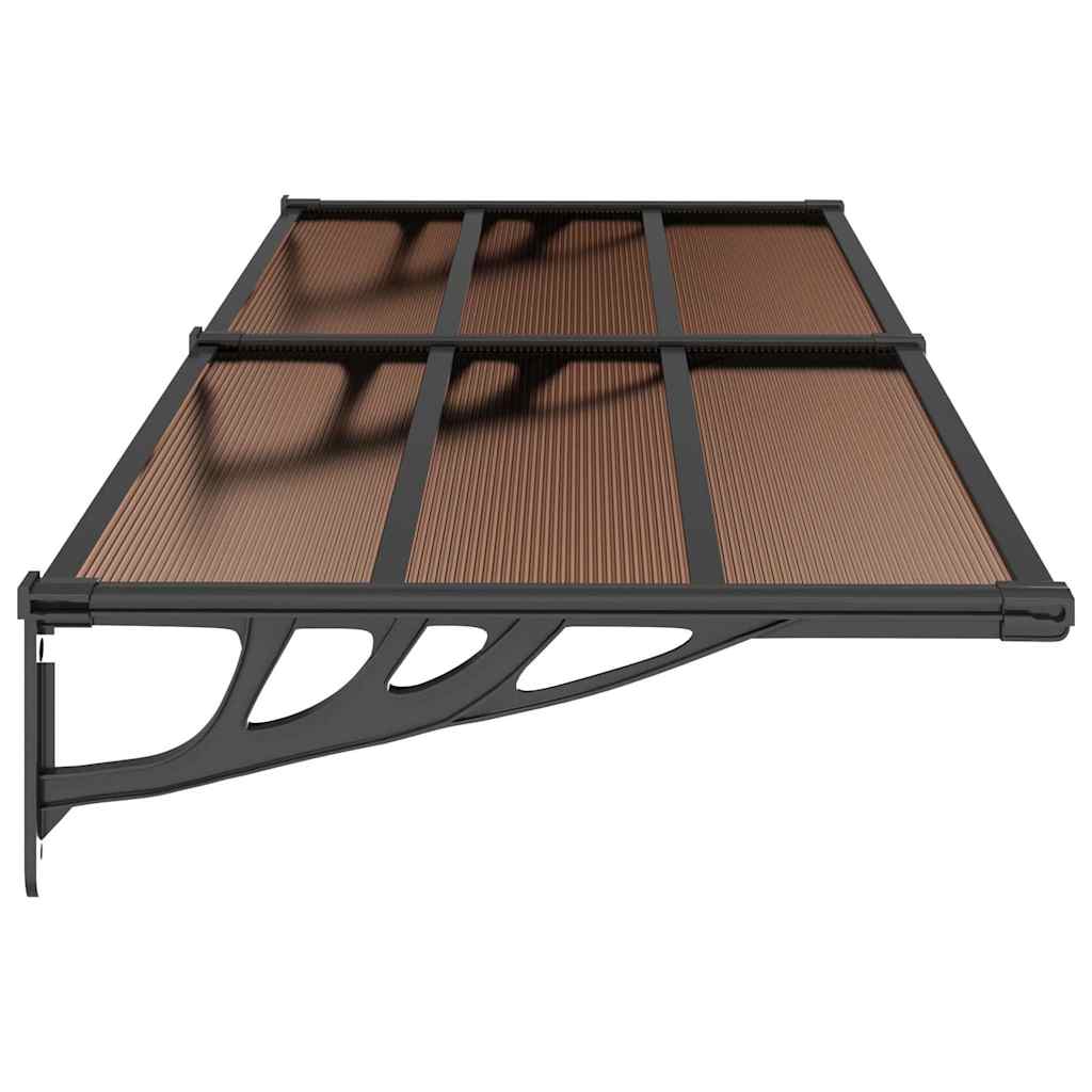 vidaXL Στέγαστρο Πόρτας Μαύρο 239x90 εκ. από Πολυκαρβονικό - Image 4