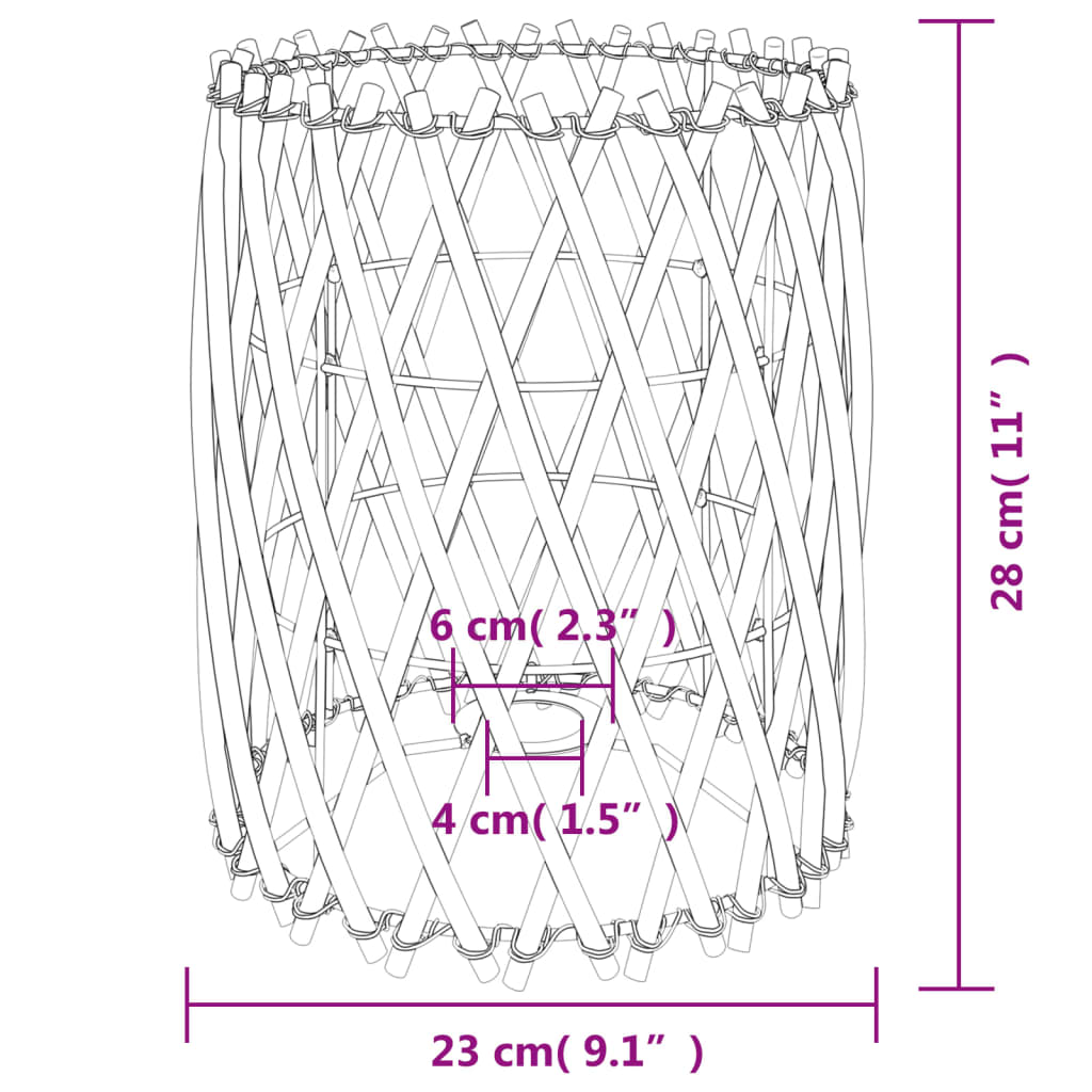 vidaXL Καπέλο Φωτιστικού Ø23x28 εκ. από Wicker - Image 9
